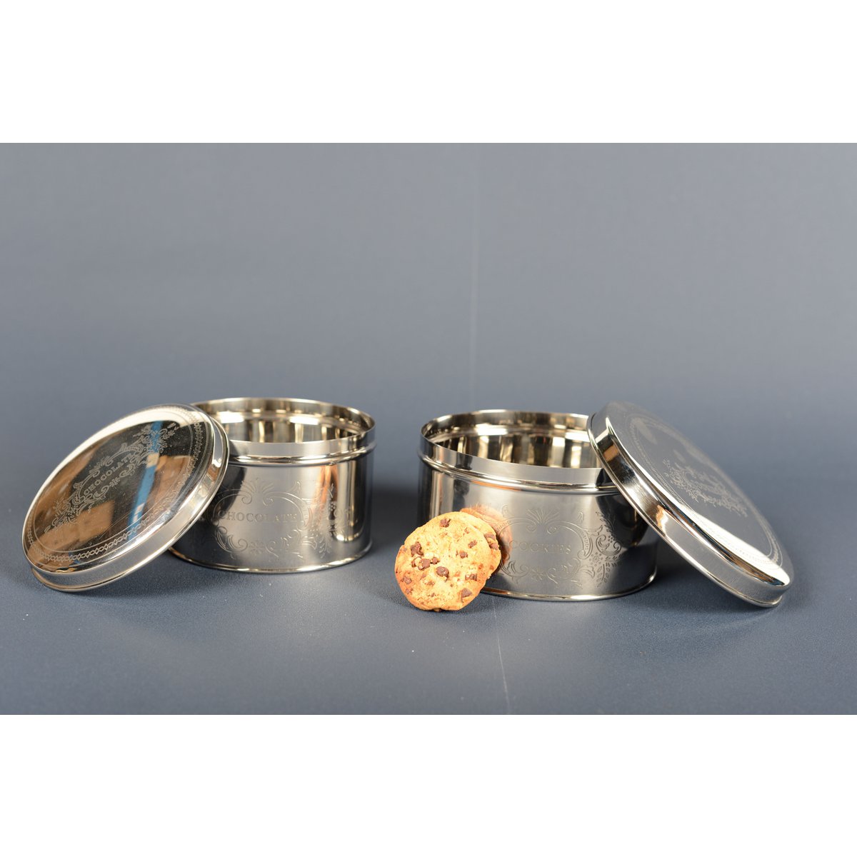 AULICA Keksdose rund | Silber | 17x17x9cm