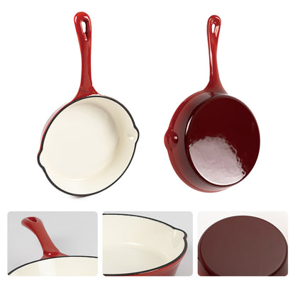 LUKIN Topf-Set aus emailliertem Gusseisen | Cherry red