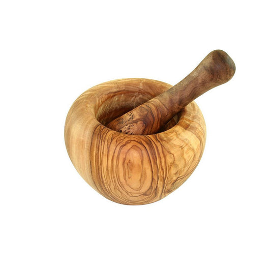 OLIVENHOLZ ERLEBEN Mörser Ø 12cm inkl. Stößel aus Olivenholz