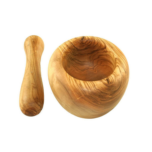 OLIVENHOLZ ERLEBEN Mörser Ø 12cm inkl. Stößel aus Olivenholz