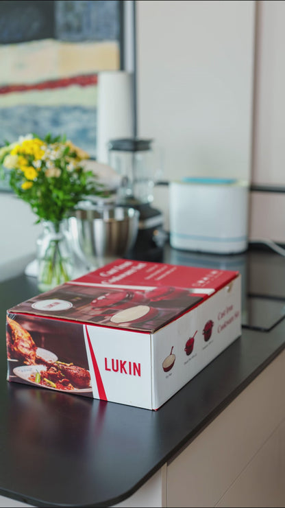 LUKIN Topf-Set aus emailliertem Gusseisen | Cherry red